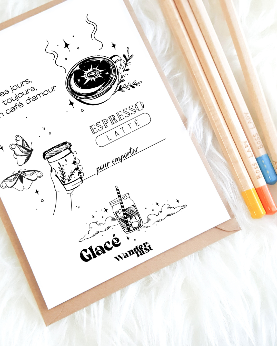 Dessin à colorier · Mon café d'amour Wanderlast